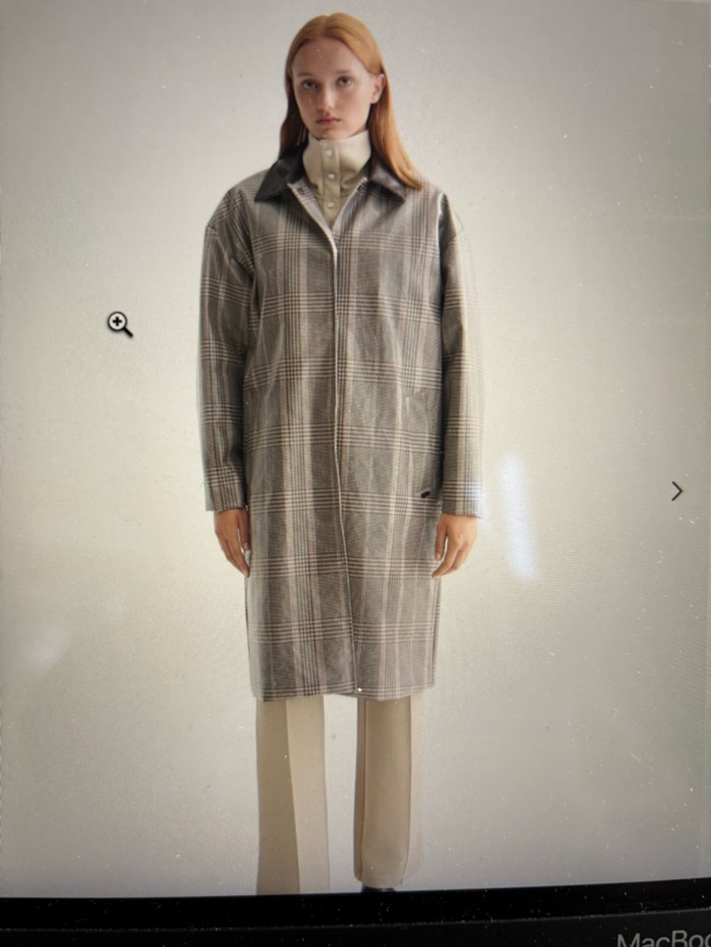 Scotch & Soda Plaid Coated Raincoat in Taupe Check